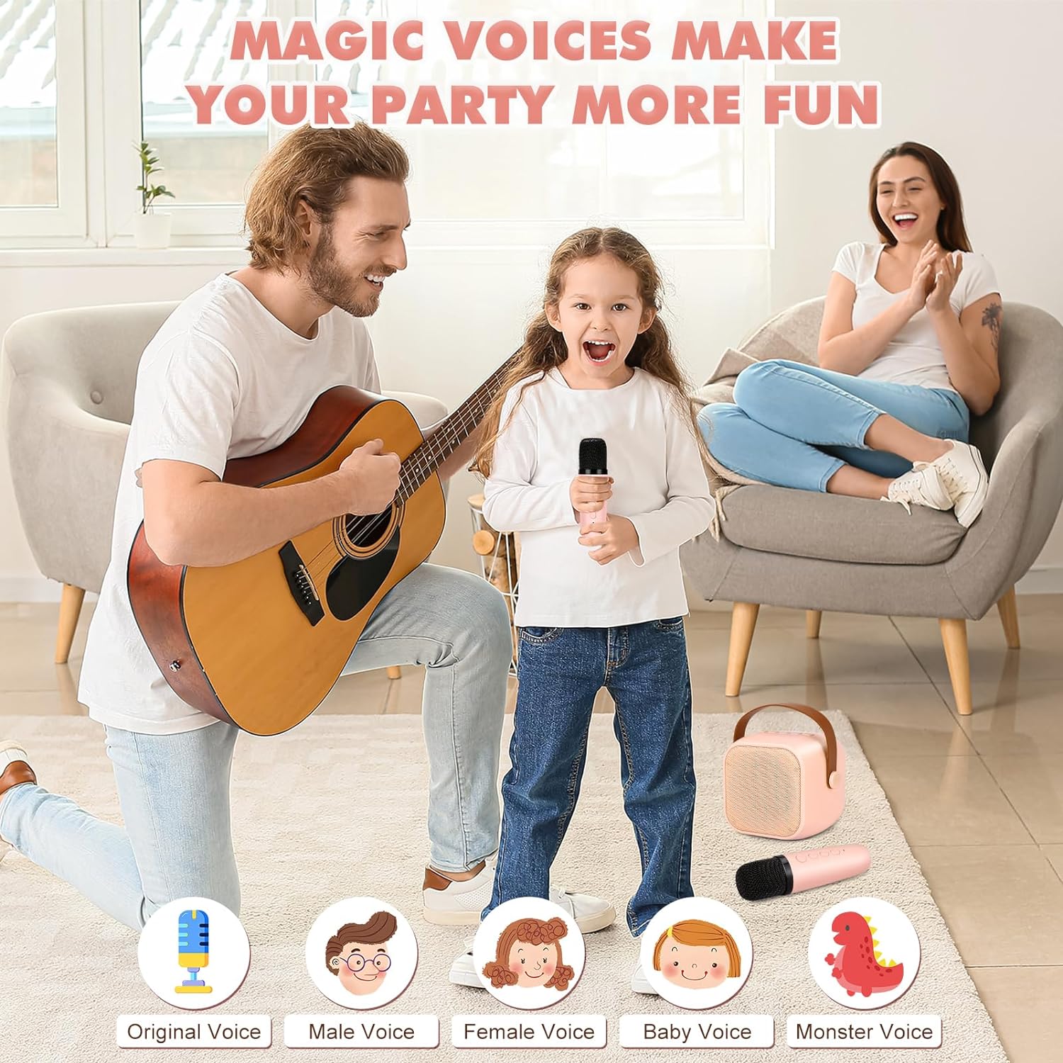 🎵Mini Karaoke Machine for Kids with Wireless Microphones