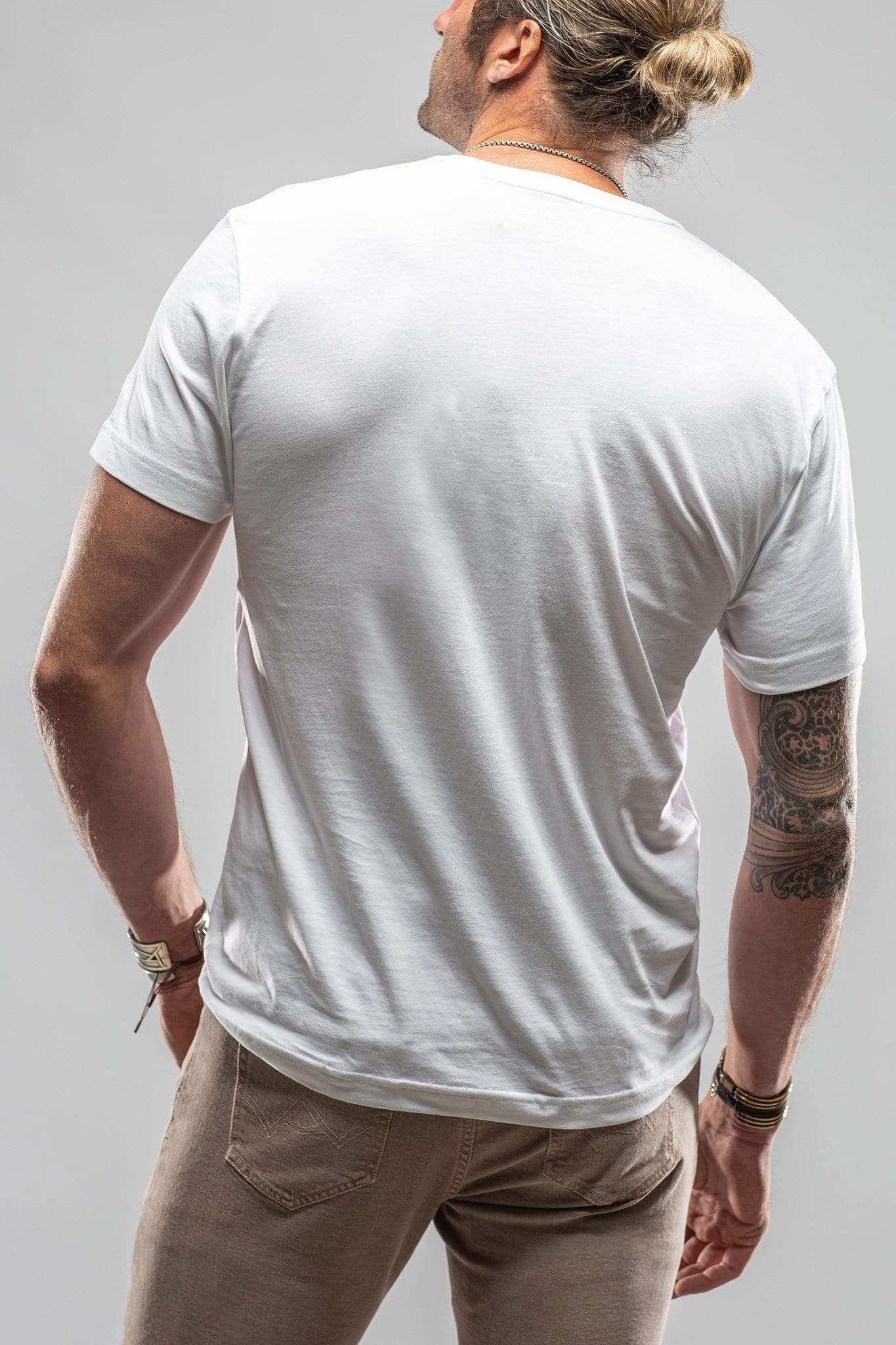Men's T-shirts  V Neck Tee In White